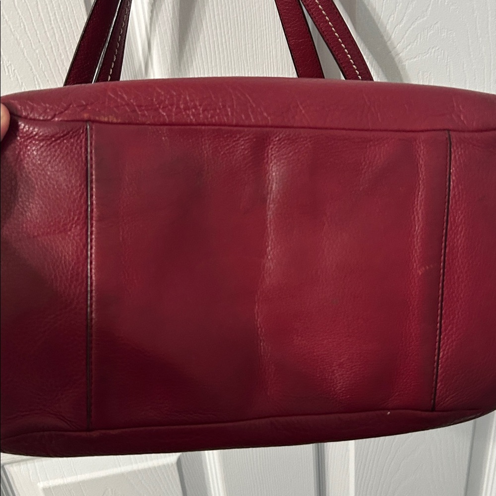 Coach Tan and Red Signature Shoulder Bag - Picture 3 of 4